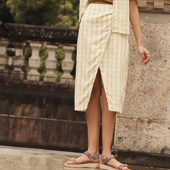 Sarong Midi Skirt in Gingham Check - Picture 5 of 6